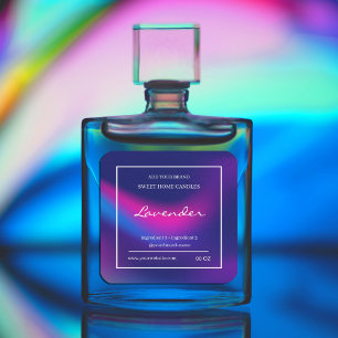 Adesivo Quadrado Ingredientes holográficos simples de lavanda