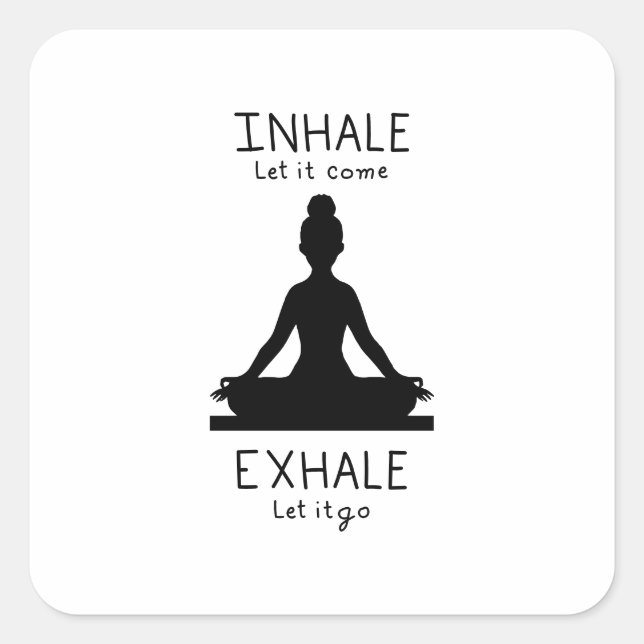 Adesivo Quadrado Inhale Exhale Yoga (Frente)