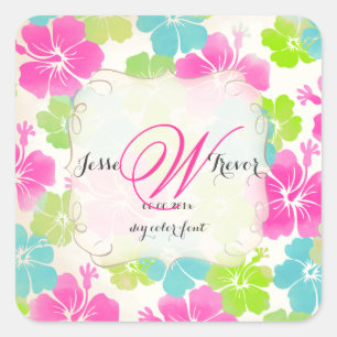 Adesivo Quadrado Inibição de PixDezines/efeito de aquarela