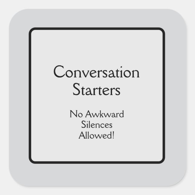 Adesivo Quadrado Iniciadores de Conversa (Frente)