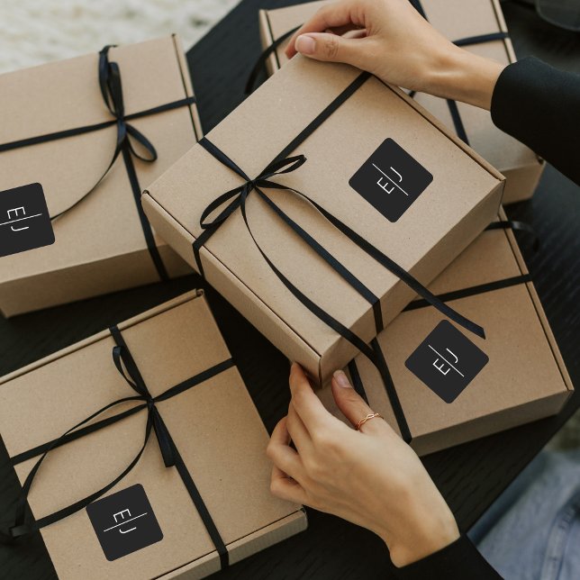 Adesivo Quadrado Iniciais de Nomes Negros Modernos (Criador carregado)