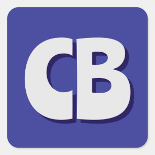 Adesivo Quadrado Iniciais Mínimas de Monograma Moderno Profissional