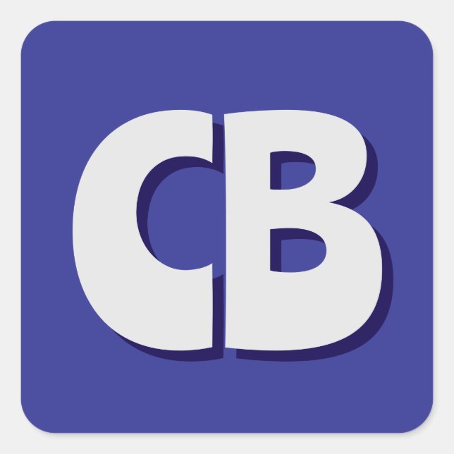 Adesivo Quadrado Iniciais Mínimas de Monograma Moderno Profissional (Frente)