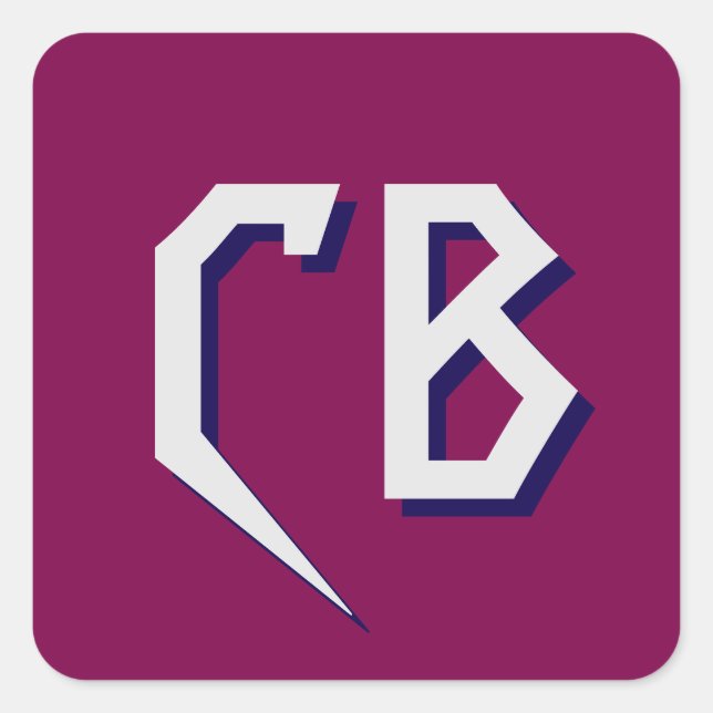 Adesivo Quadrado Iniciais Mínimas de Monograma Moderno Profissional (Frente)