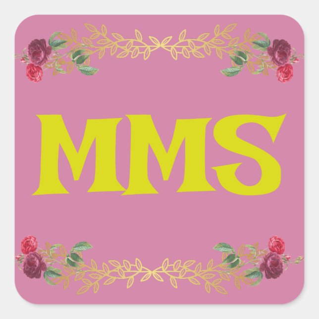 Adesivo Quadrado iniciais personalizar (Frente)