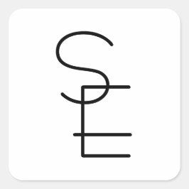 Adesivo Quadrado Iniciais Sobrepostos com Vista Moderna