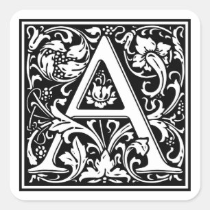 Adesivo Quadrado Inicial decorativa "A" da letra