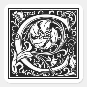 Adesivo Quadrado Inicial decorativa "C" da letra