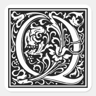 Adesivo Quadrado Inicial decorativa "Q" da letra