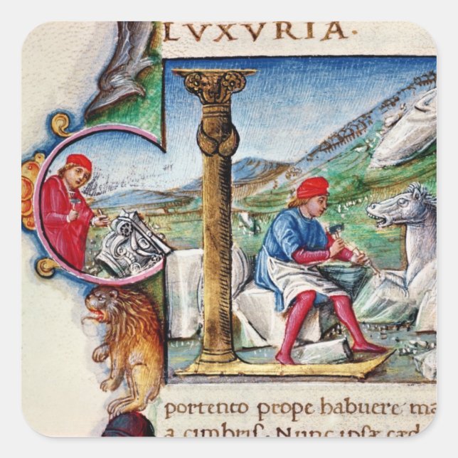 Adesivo Quadrado Inicial historiada 'L' (Frente)