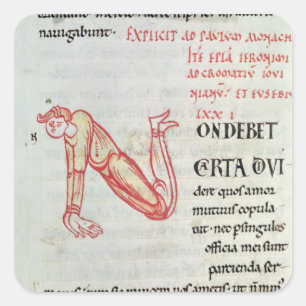 Adesivo Quadrado Inicial 'N de Historiated