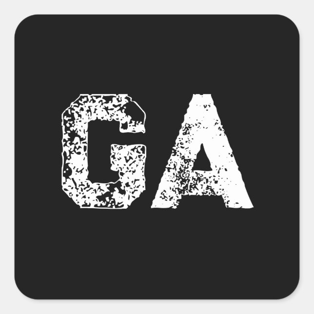 Adesivo Quadrado Initial Letters Monogram Black White Plain Simple (Frente)