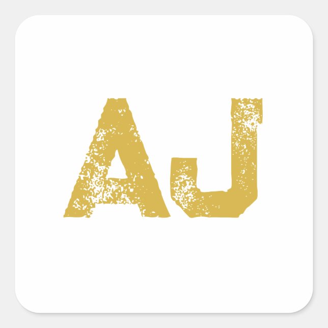 Adesivo Quadrado Initial Letters Monogram Gold Color Plain Simple (Frente)