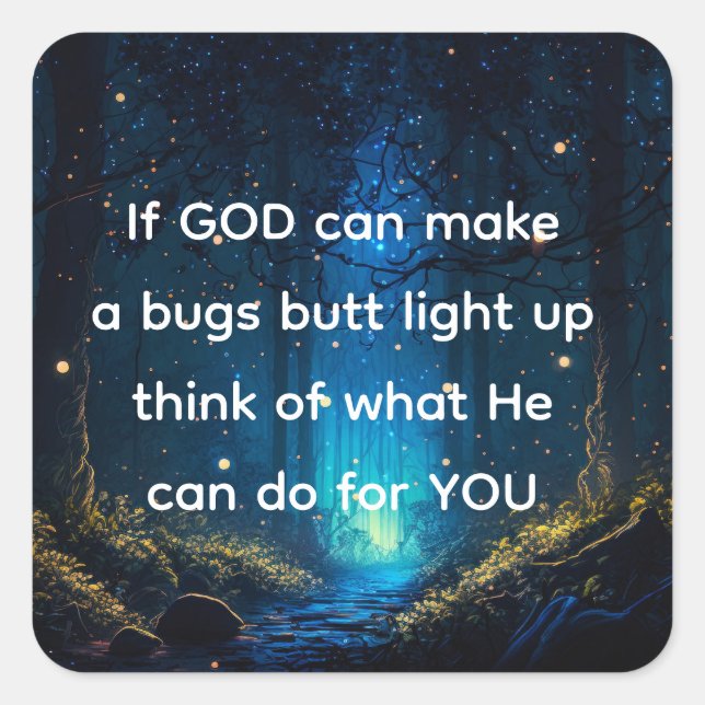 Adesivo Quadrado Insetos Bumbum Acende Firefly inseto  Engraçado (Frente)