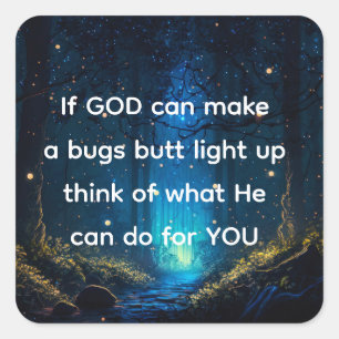 Adesivo Quadrado Insetos Bumbum Acende Firefly inseto  Engraçado