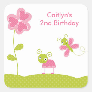 Adesivo Quadrado Insetos de jardim bonitos