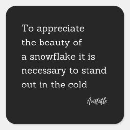 Adesivo Quadrado Inspiração Cita Aristóteles Floco de Neve