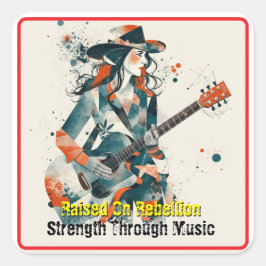 Adesivo Quadrado Inspiração de Abstrato de Arte Personalizável para