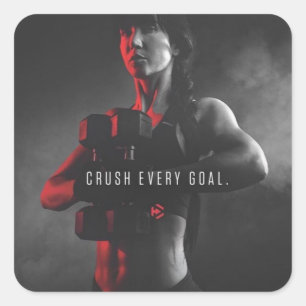 Adesivo Quadrado Inspiração de Workout das Mulheres - Esmagar cada