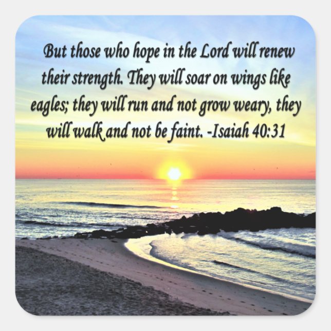 ADESIVO QUADRADO INSPIRANDO ISAIAH 40:31 (Frente)