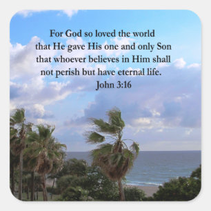 ADESIVO QUADRADO INSPIRANDO JOHN 3:16 FOTO