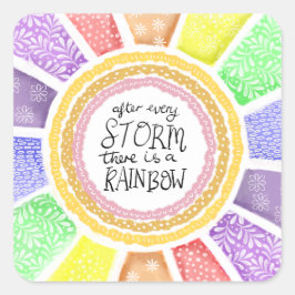 Adesivo Quadrado Inspirational Quote Print – “After Every Storm