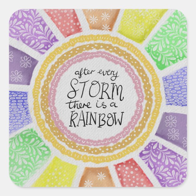 Adesivo Quadrado Inspirational Quote Print – “After Every Storm (Frente)
