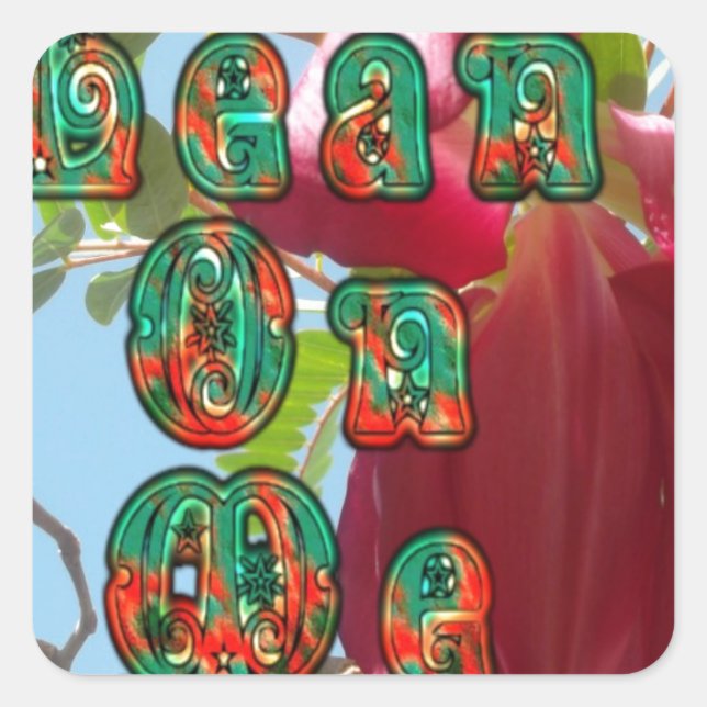 Adesivo Quadrado Inspiron Lean On Me Floral Skyward Art Impressão (Frente)