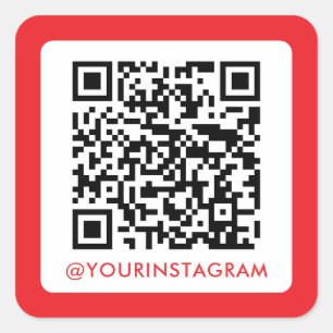 Adesivo Quadrado instagrama de código qr de mídia social moderna si