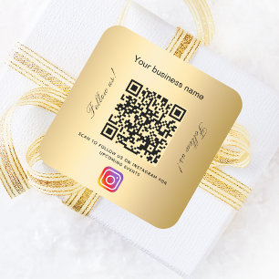 Adesivo Quadrado instagrama de código qr do nome de negócios Dour