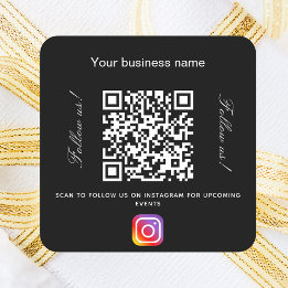 Adesivo Quadrado Instagrar código de código qr do nome de empresa b
