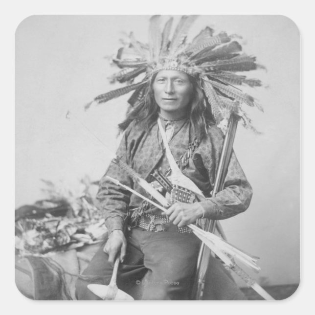 Adesivo Quadrado Instigador da Revolta Indiana em Pine (Frente)