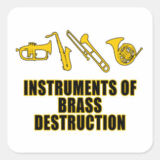Adesivo Quadrado Instrumentos de destruição da marca