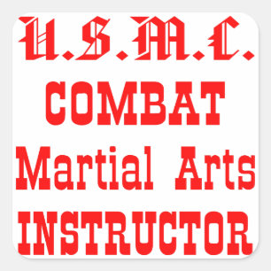 Adesivo Quadrado Instrutor das artes marciais do combate do USMC