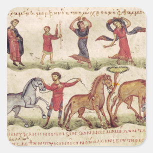 Adesivo Quadrado Instrutores de cavalo