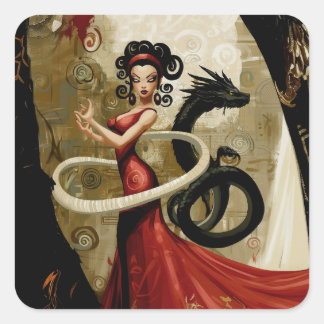 Adesivo Quadrado Intenção Manifestante Occult Dark Witchy — Arte AI