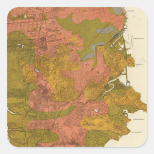 Adesivo Quadrado Intensidade do terremoto em São Francisco