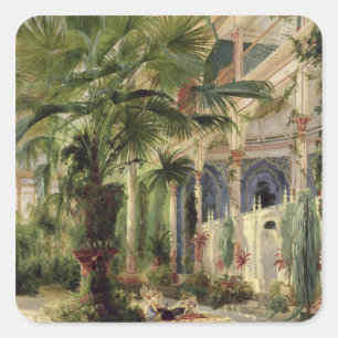 Adesivo Quadrado Interior da casa de palma em Potsdam, 1833