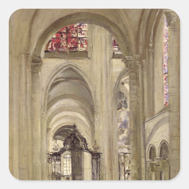 Adesivo Quadrado Interior da Catedral de Ruas. Etienne, Sens (Frente)