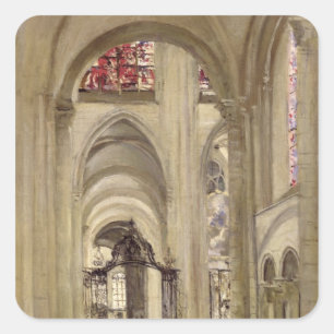 Adesivo Quadrado Interior da catedral de St Etienne, Sens