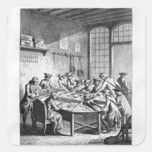 Adesivo Quadrado Interior da estação de correios pequena em Paris