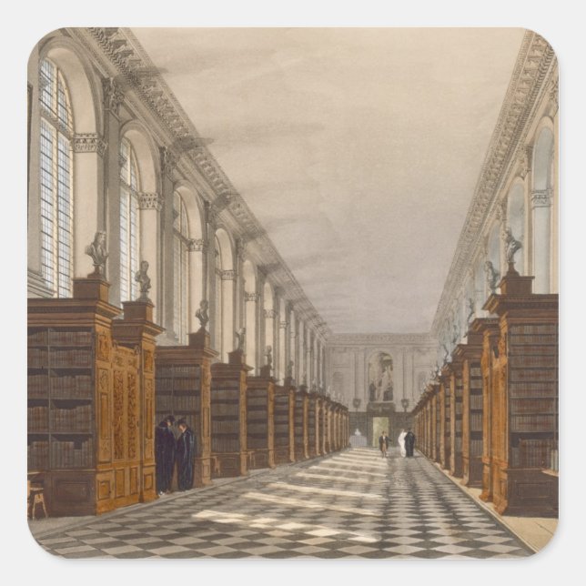Adesivo Quadrado Interior da Trinity College Library, Cambridge, fr (Frente)
