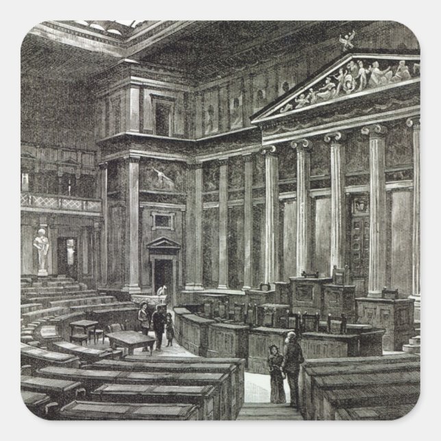 Adesivo Quadrado Interior das Casas do Parlamento, Viena (Frente)