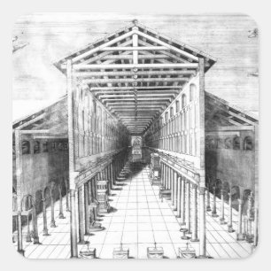 Adesivo Quadrado Interior de St Peter idoso, Roma