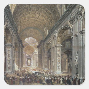 Adesivo Quadrado Interior de St Peter, Roma, 1867