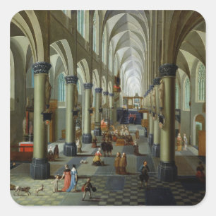 Adesivo Quadrado Interior de uma igreja