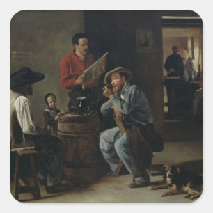 Adesivo Quadrado Interior de uma taberna, 1859