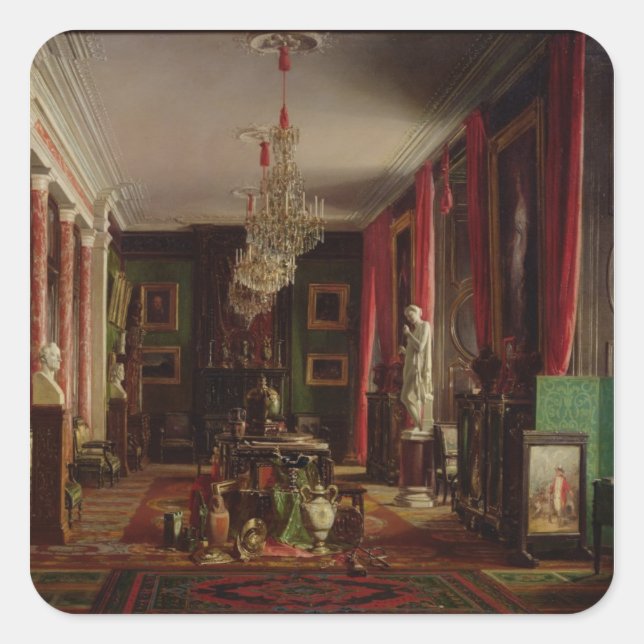 Adesivo Quadrado Interior do Gabinete de Alfred Emilien (Frente)