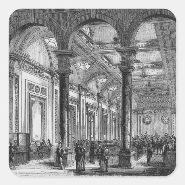 Adesivo Quadrado Interior do Lloyd's de Londres (Frente)