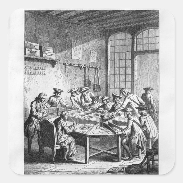 Adesivo Quadrado Interior do "Small Postar Office" em Paris (Frente)